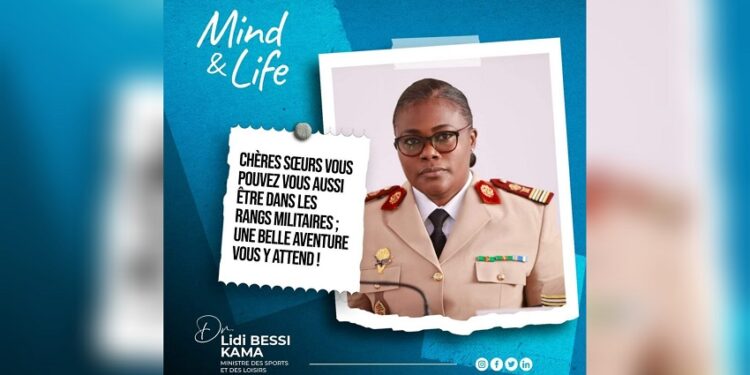 La Ministre  Lidi BESSI KAMA encourage les femmes à devenir militaires