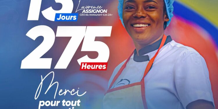 Guiness Word Records : Laurence Assignon met fin à son marathon culinaire après 13 jours de cuisine non-stop